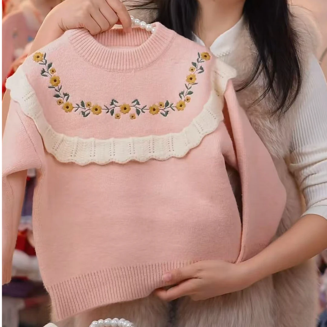 新款【田园风-小碎花毛衣】系打底衫-时尚百搭