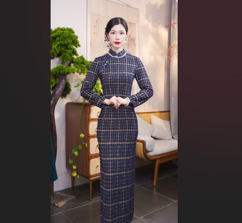 安墨   2025新款改良旗袍气质日常优雅经典修身