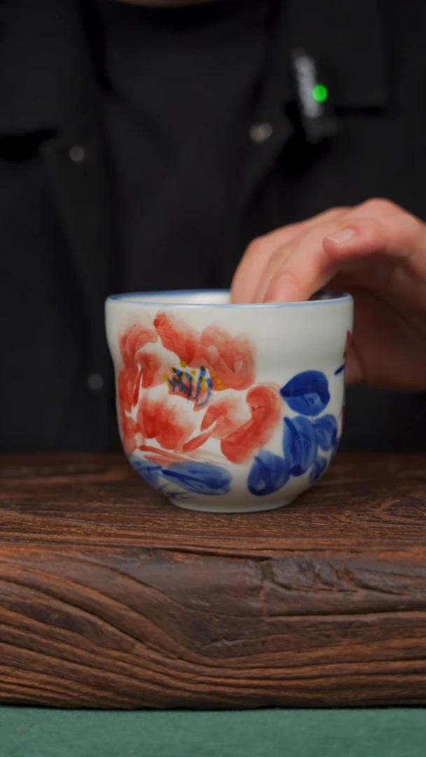 【闪购商品】瓷片72寻一缕瓷香杯釉下手工手绘瓷器