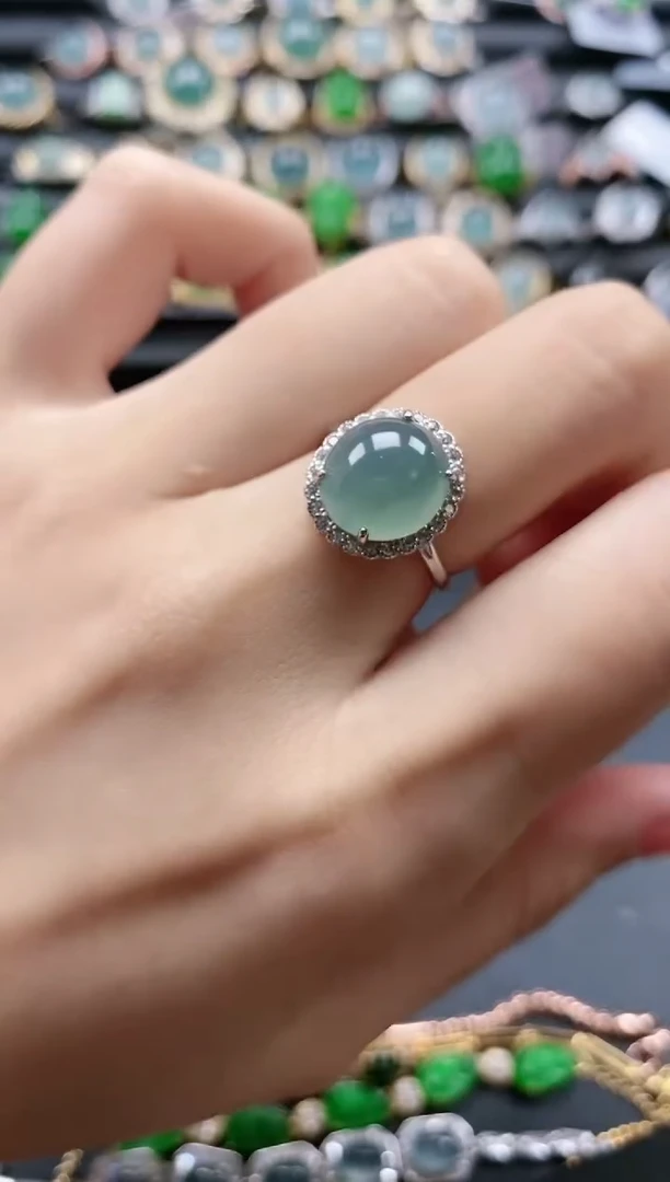 【闪购商品】翡翠戒指银S925镶嵌51511