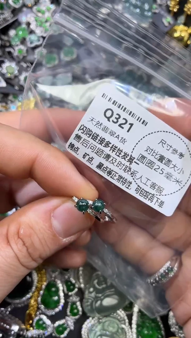 颈饰未镶嵌翡翠Q321耳扣