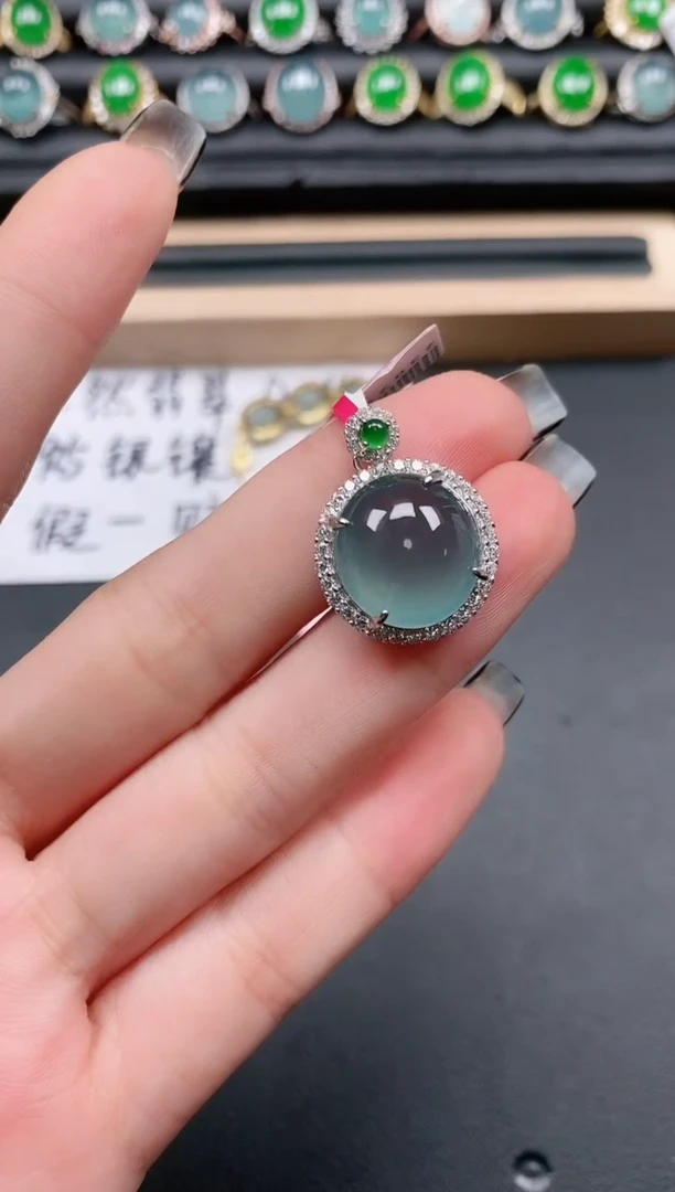 翡翠戒指银S925镶嵌11111