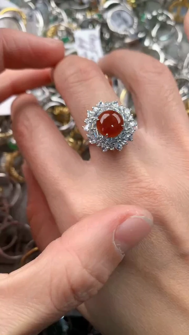 银S925镶嵌戒指翡翠222    5