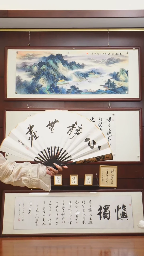 书法“心静如尘”老师亲笔的书法作品折扇