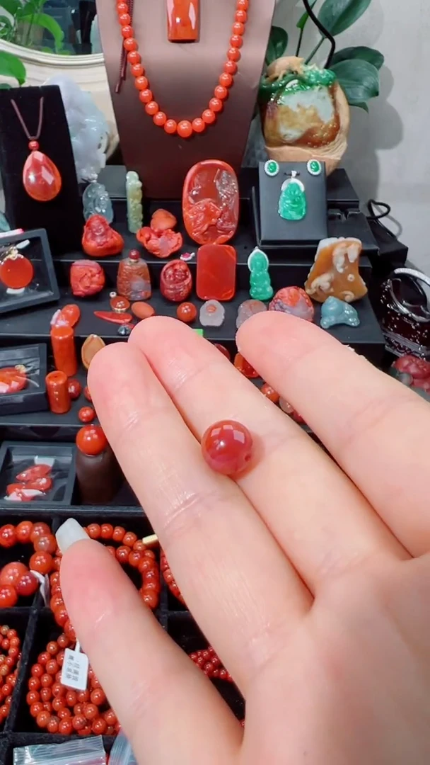 南红玛瑙圆珠未镶嵌迷*单珠