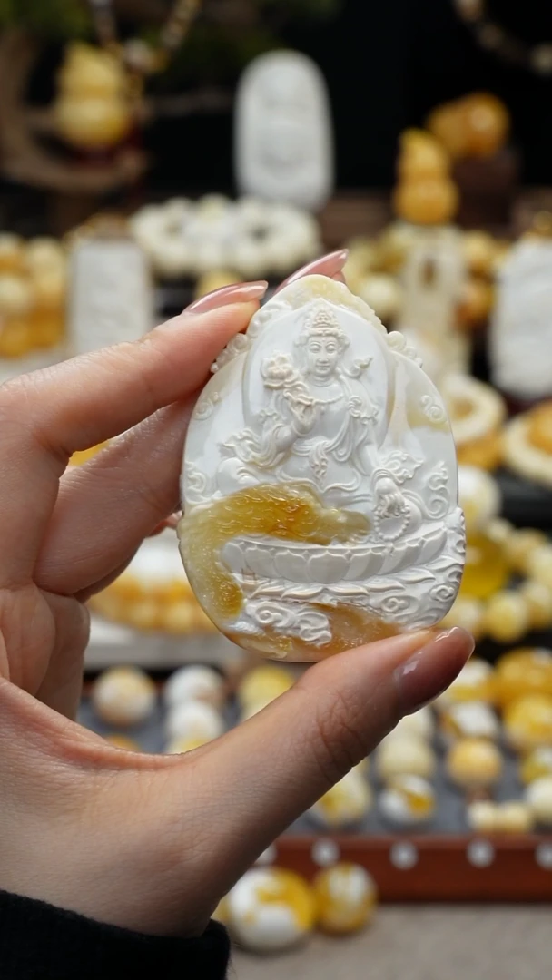 手链琥珀未镶嵌天然琥珀蜜蜡雕刻件