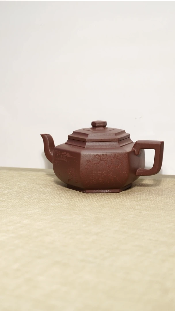 茶壶紫泥幸**杨六方雪华壶