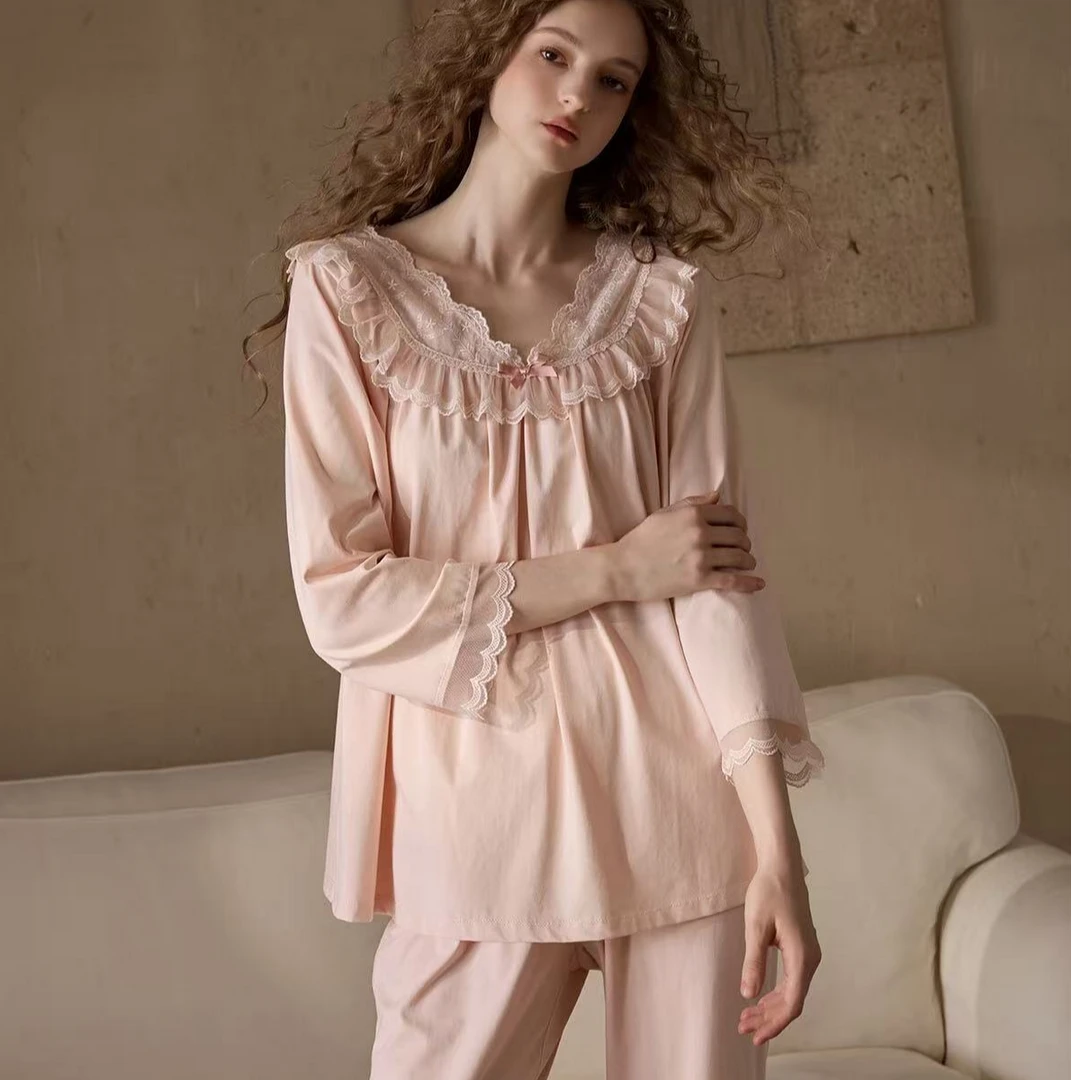 尘熙宝丽棉长袖仙气飘飘美背家居服