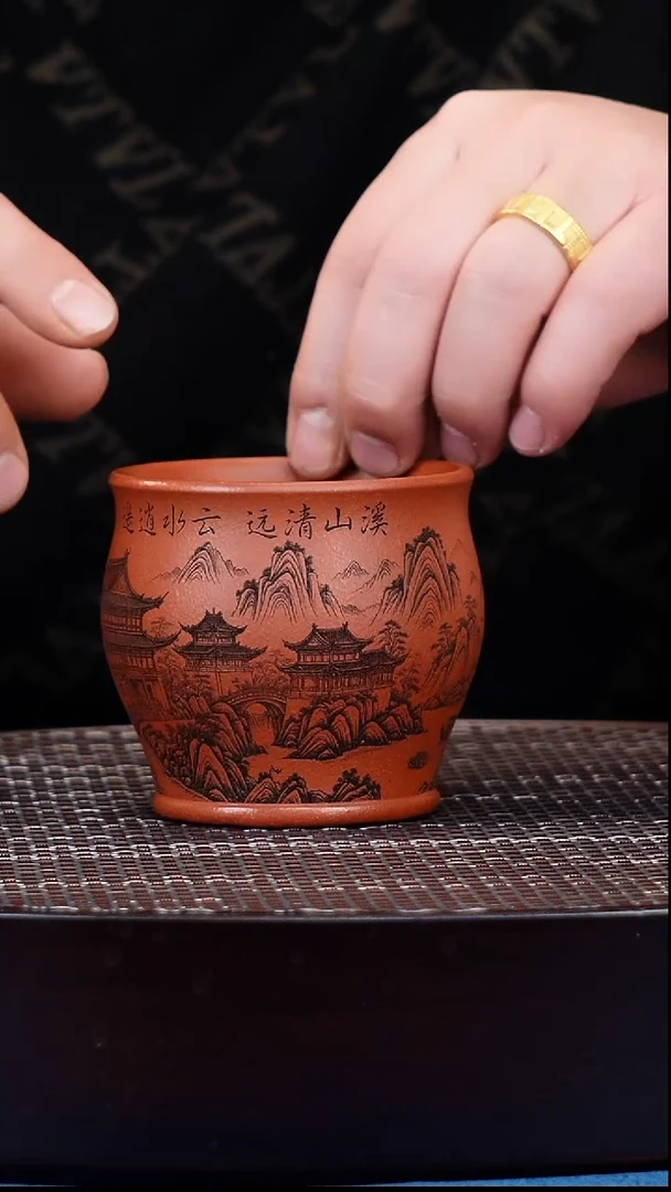 茶杯紫砂宜兴原矿紫砂