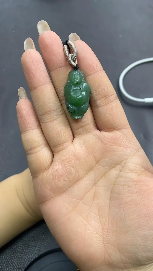 颈饰未镶嵌和田玉碧玉立体佛公多样性拍一发一