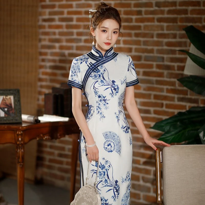 3007白幼秀新款复古时尚优雅中式立领港风款旗袍中国风旗袍