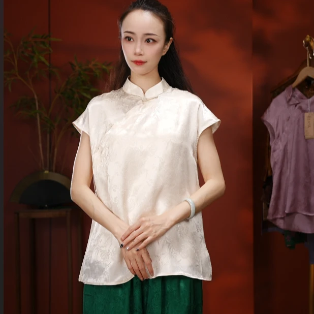 素女馆新款提花短袖套装