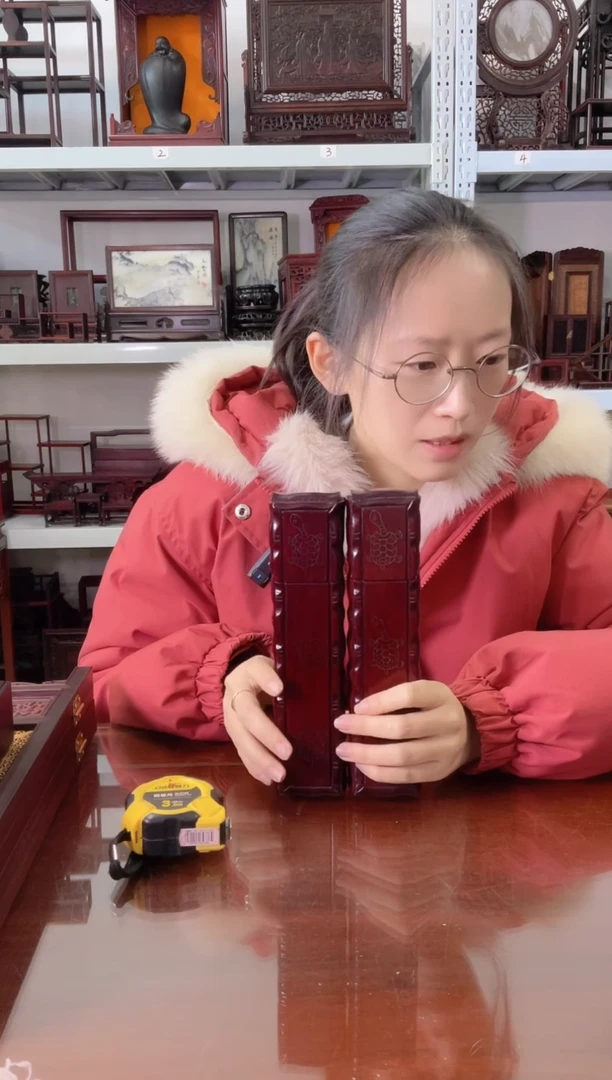 【闪购商品】花梨木类乌龟筷子盒有瑕疵  2个40