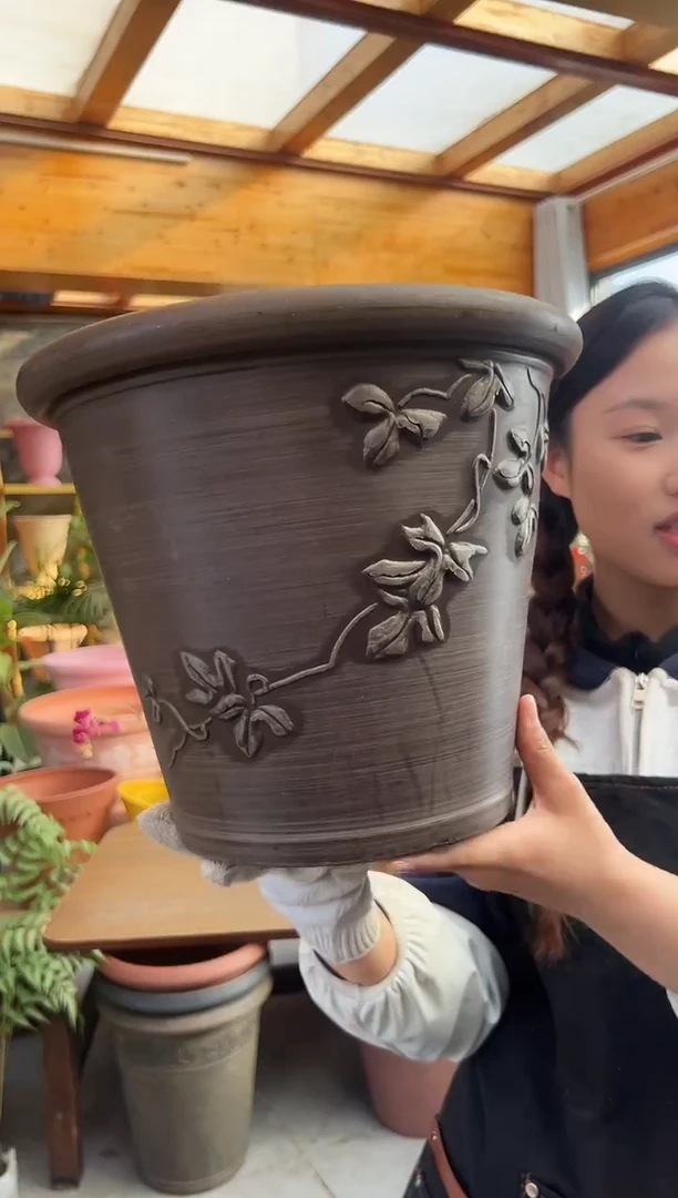 30*25.5/09A30/巧克力色/浮雕叶子外贸尾单