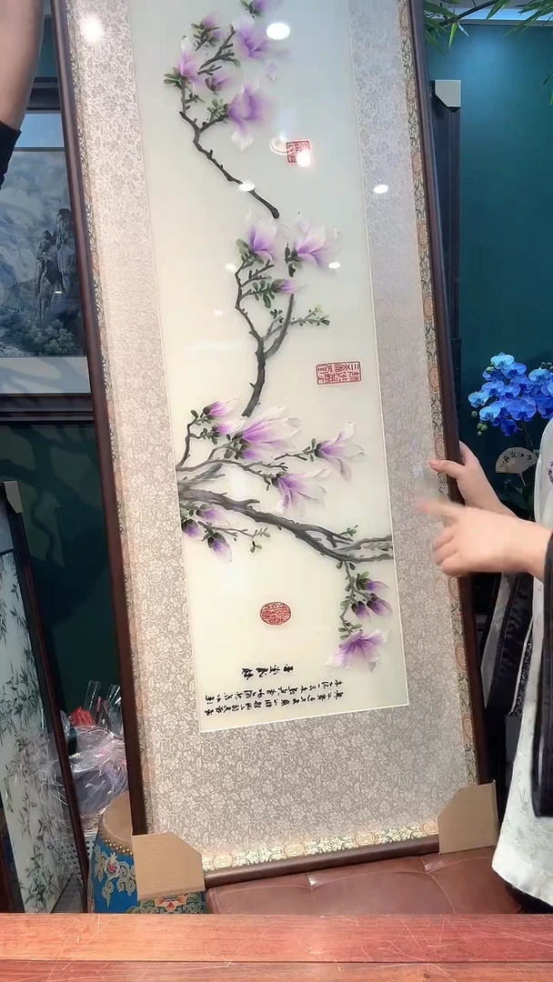 横款非遗苏绣手工刺绣装饰画带框不包邮