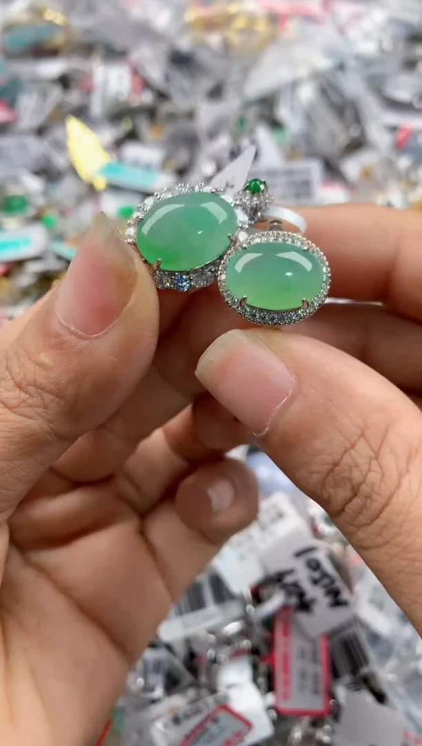 银S925镶嵌戒指翡翠444      9