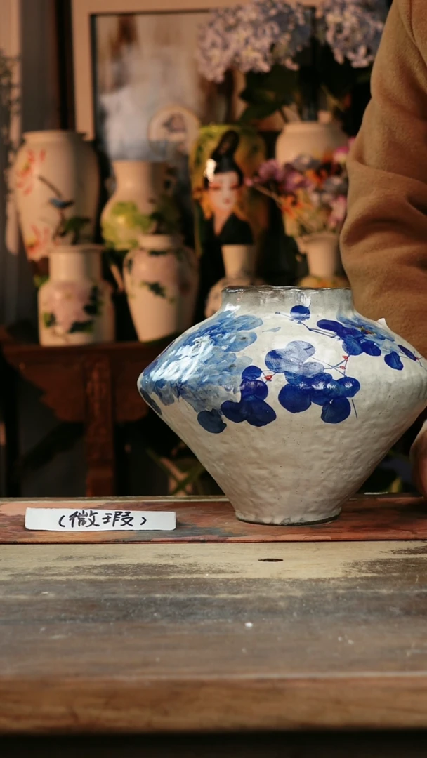 【闪购商品】瓷片景德镇纯手工釉下彩精品花瓶