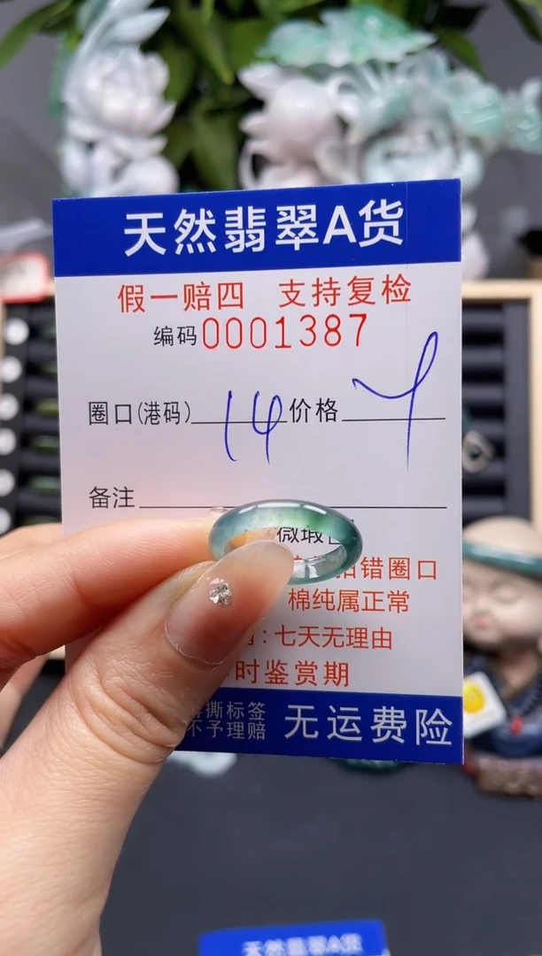 翡翠戒指未镶嵌14*1387