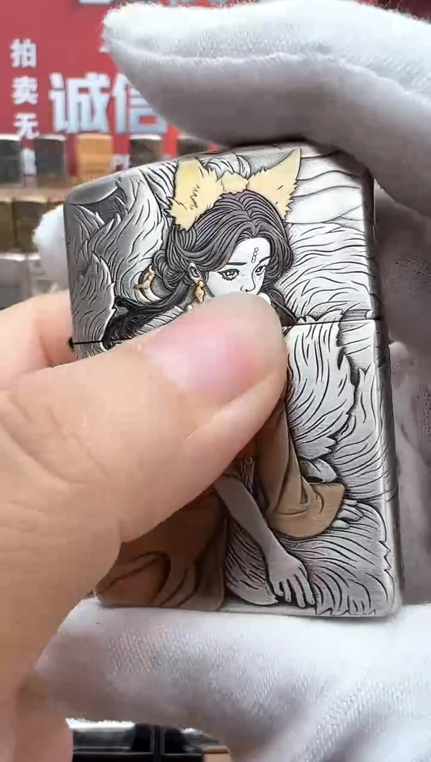 熏银鎏金盔甲青丘九尾狐