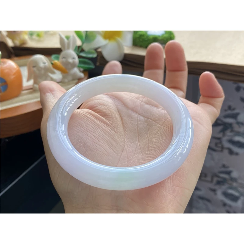 天然翡翠723批5927号54.1-10-9.9！淡彩色！浅绿清新天然翡翠手镯