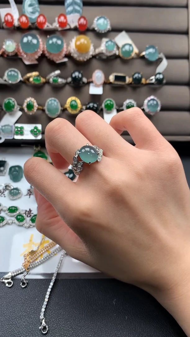 【闪购商品】翡翠戒指银S925镶嵌321321312