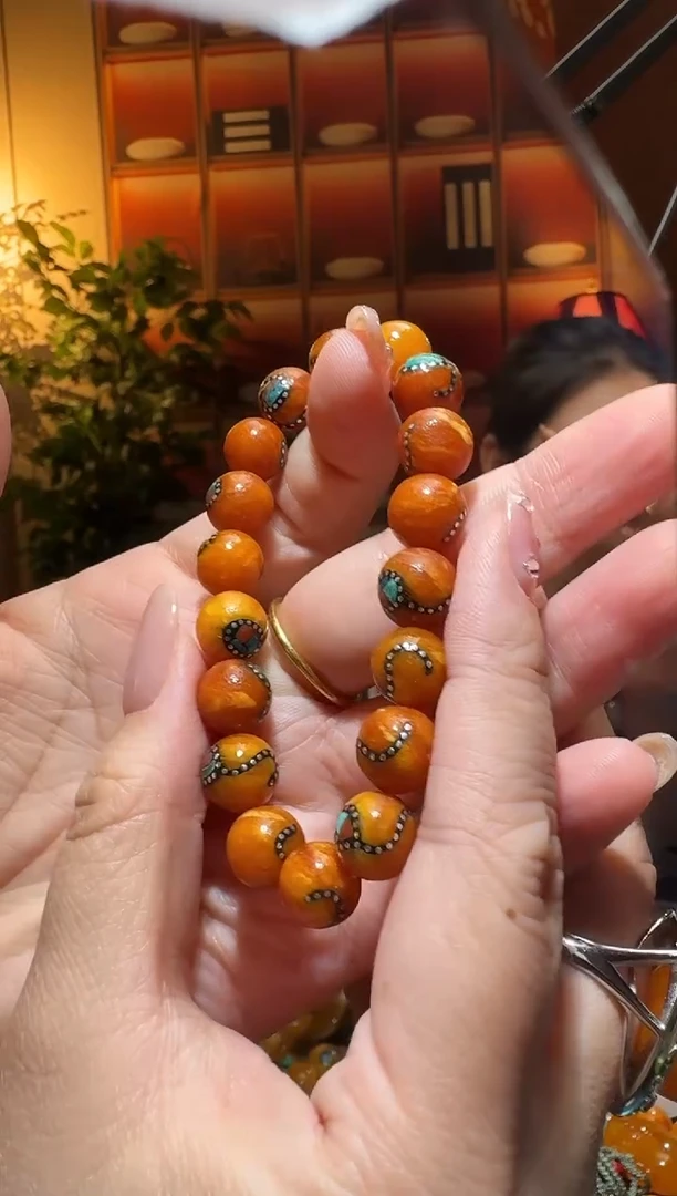 蜜蜡颈饰未镶嵌3481天然蜜蜡珠宝奇石全都保真