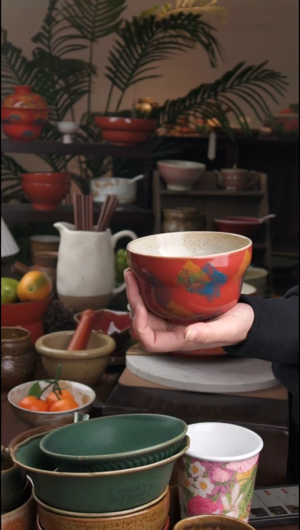 碗微瑕景德镇手工高温餐具敦煌葫芦