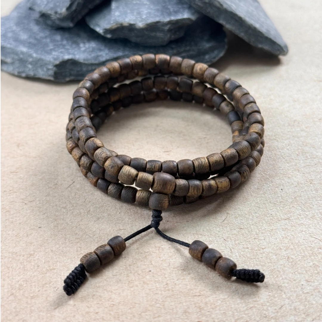 沉香【5mm】 鼓珠多圈 奇楠沉香9分沉水浮 手串多样性发一