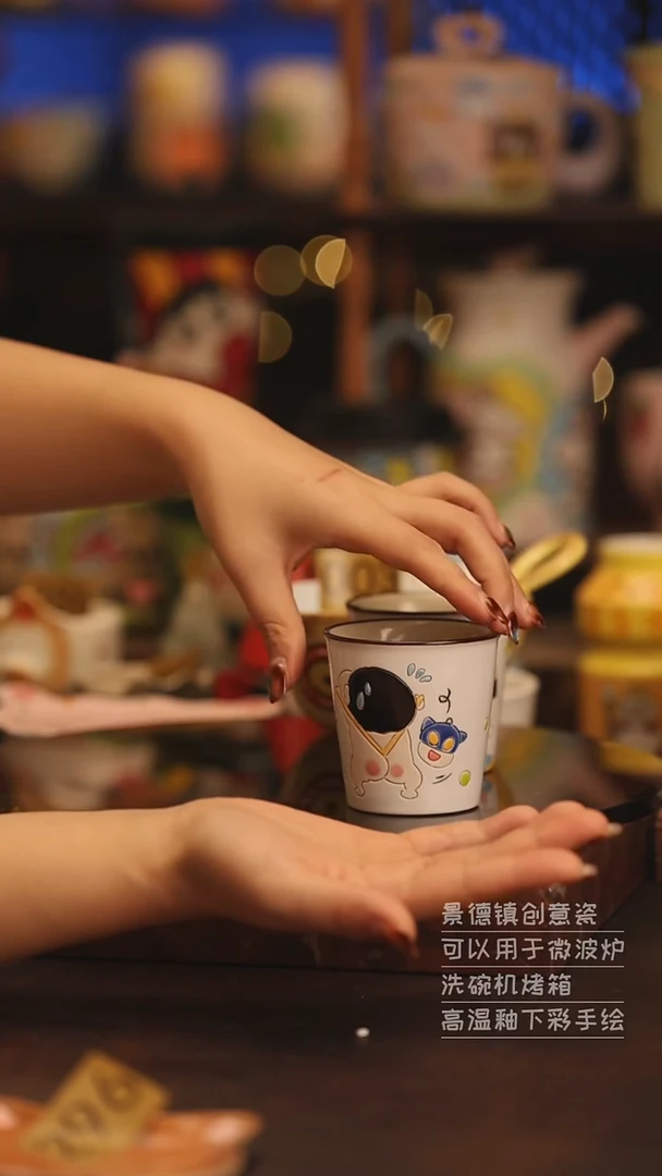 陶瓷景德镇可爱陶瓷釉下彩绘设计师款H