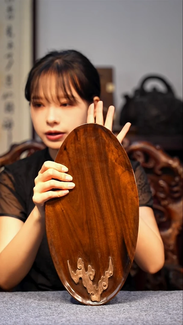 金丝楠【60】小叶金丝楠 精品花纹茶盘