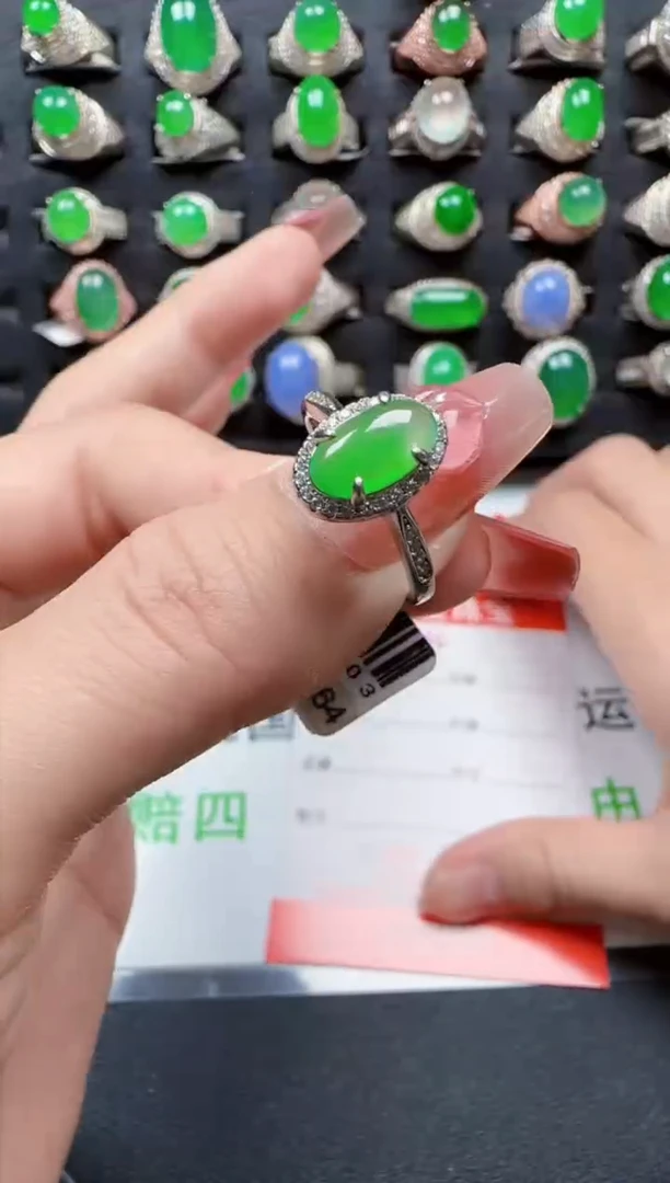 【闪购商品】翡翠戒指银S925镶嵌1651