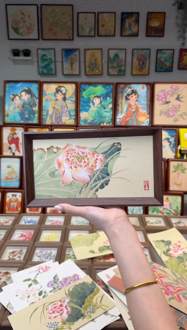 国画大叶荷花 手绘国画27