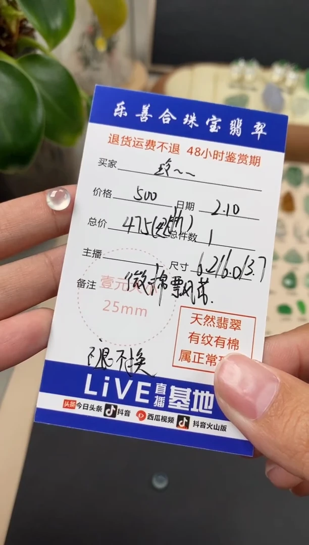 【闪购商品】翡翠颈饰未镶嵌翡翠冰种蛋面