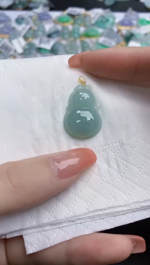 【闪购商品】翡翠颈饰18K金镶嵌天然缅甸翡翠A货