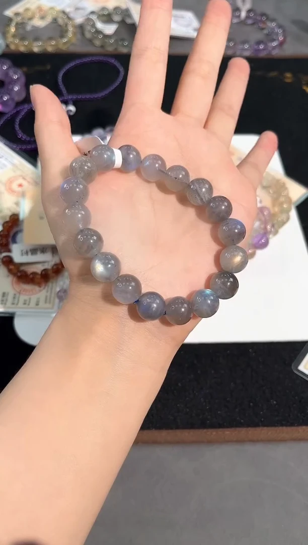 手链未镶嵌拉长石67号灰月光单圈11mm