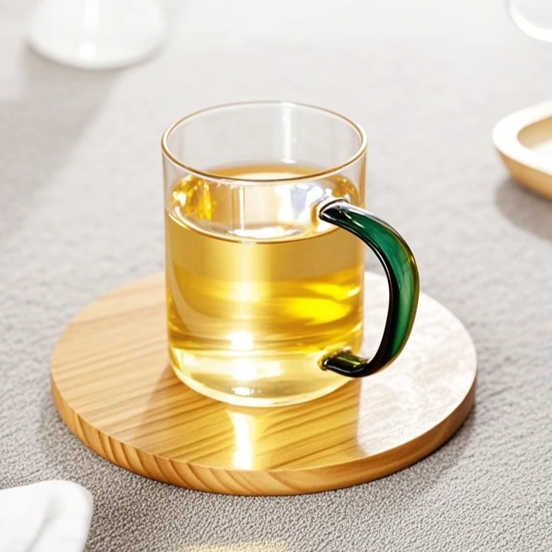 透明玻璃杯耐高温家用创意隔热耐热绿茶玻璃杯绿茶专用玻璃杯水杯