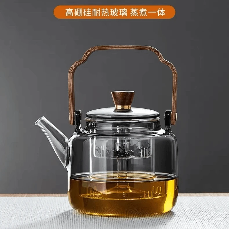 耐高温蒸泡茶专用提梁煮茶器电陶炉烧水壶明火加热养生蒸煮一体
