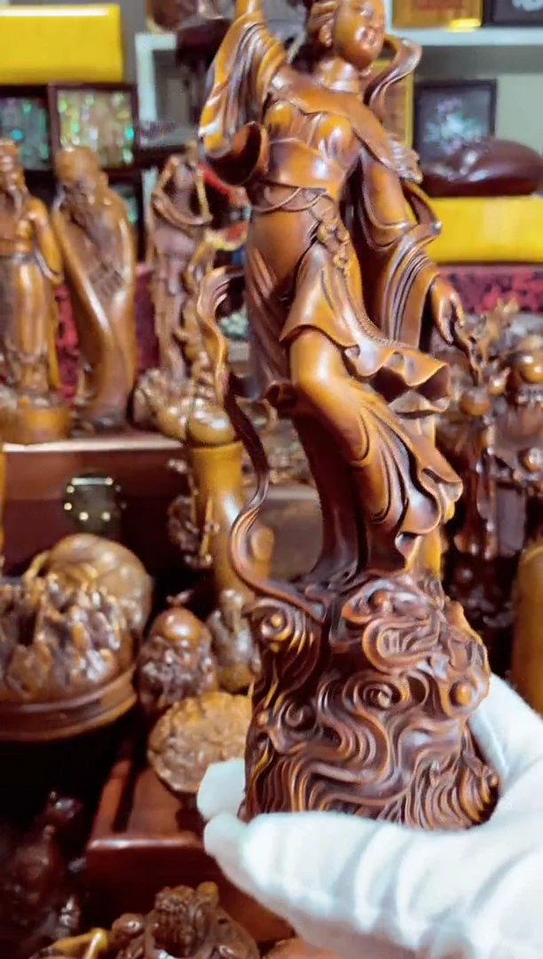 木小叶黄杨摆件天女散花