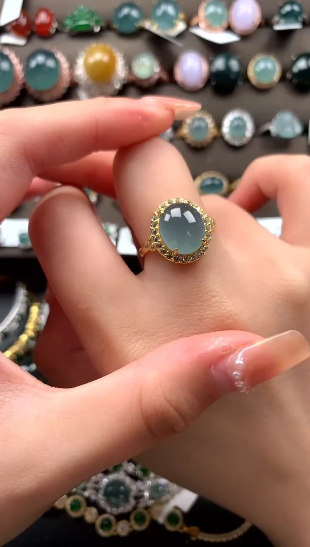 【闪购商品】翡翠戒指银S925镶嵌613241