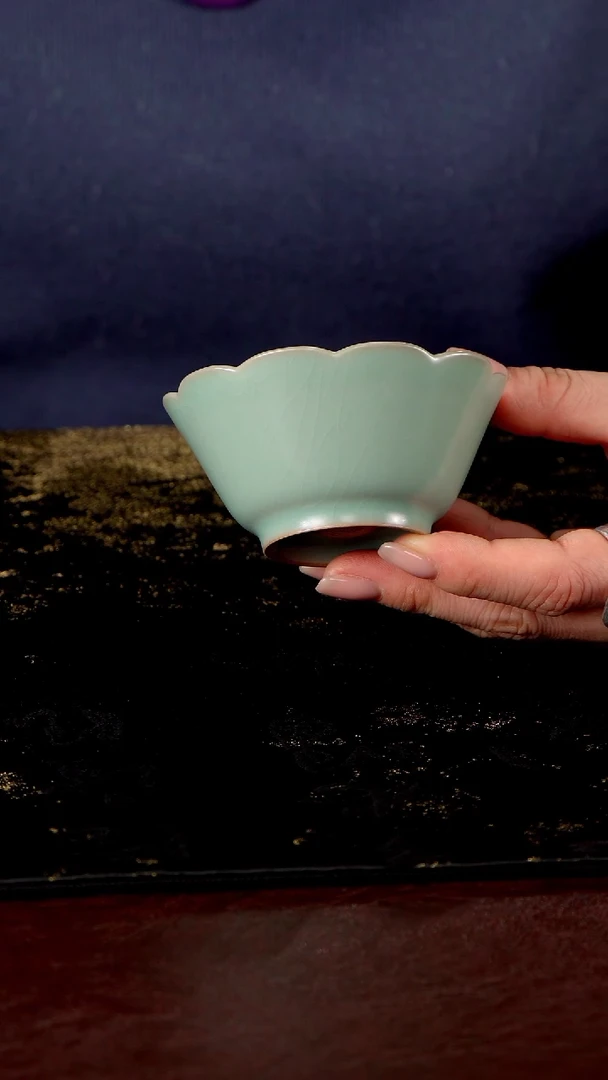 杯喝花口杯90cc匠工款君绿釉