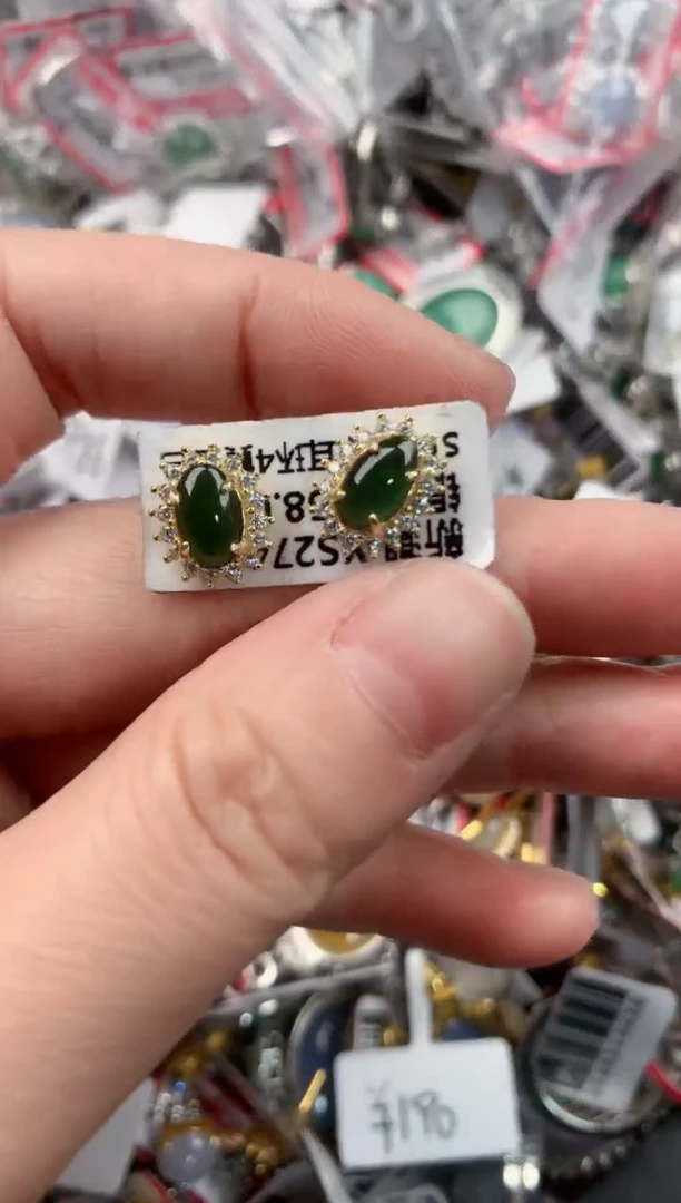银S925镶嵌戒指翡翠10-10-10    5