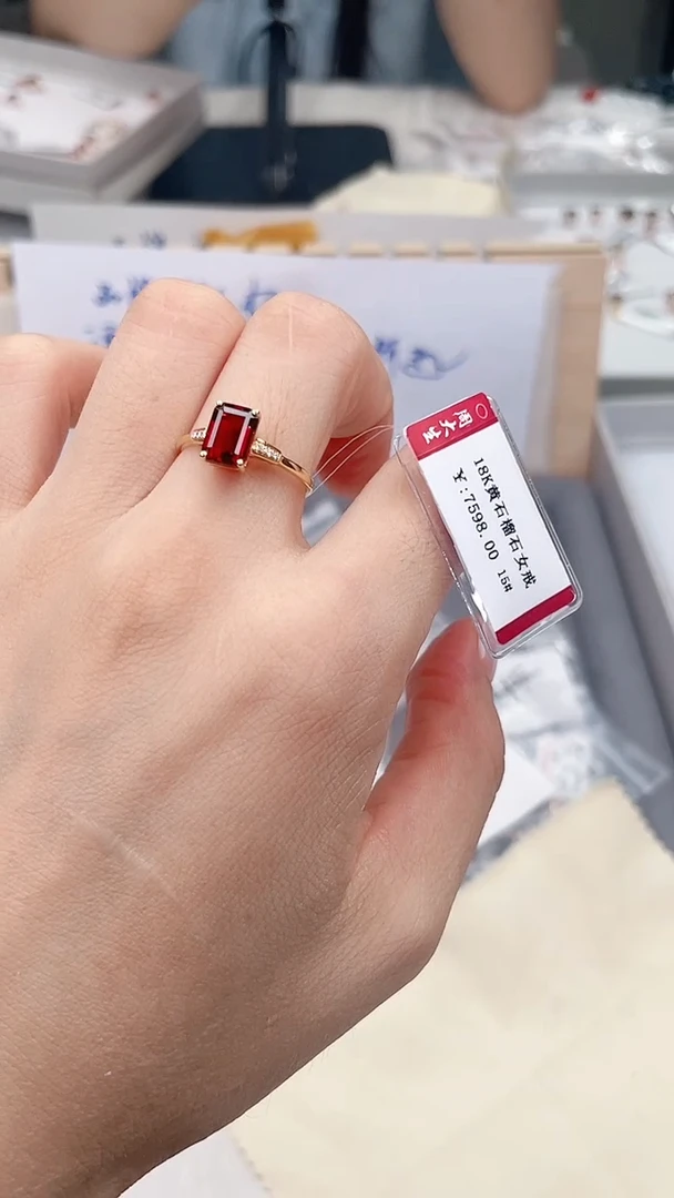 石榴石戒指18K金镶嵌修**?高货15#