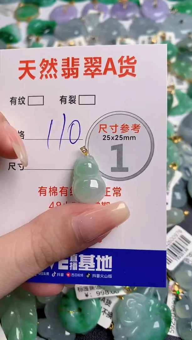 翡翠18K金镶嵌颈饰0430386940
