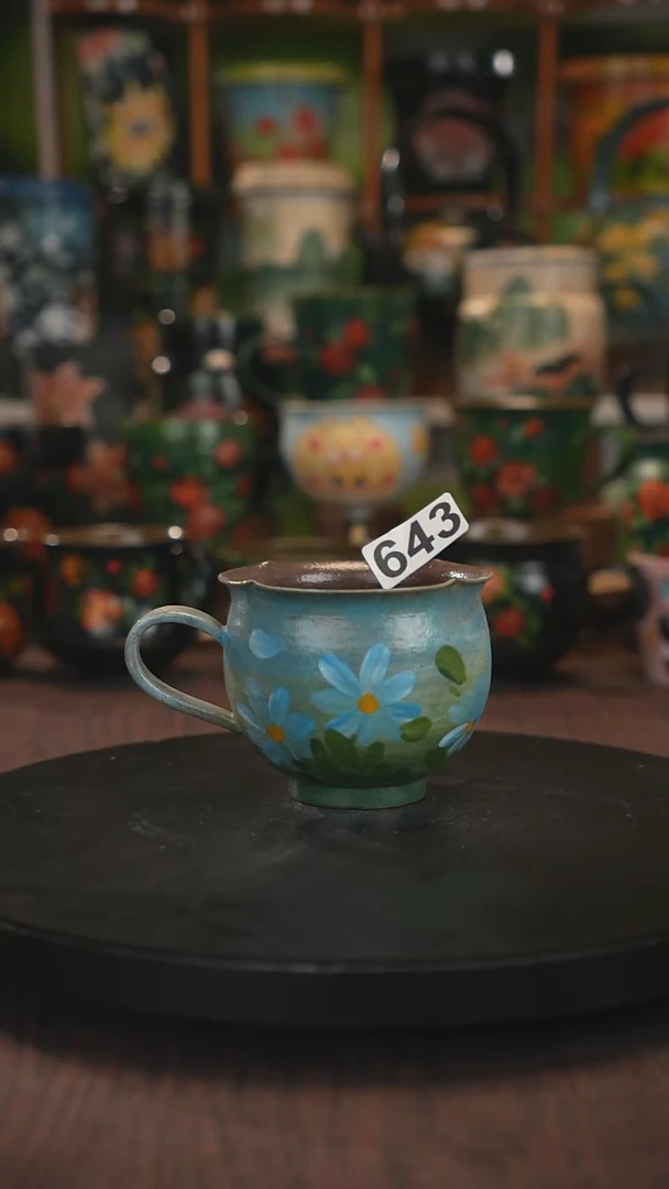 643紫砂油画手绘釉下彩