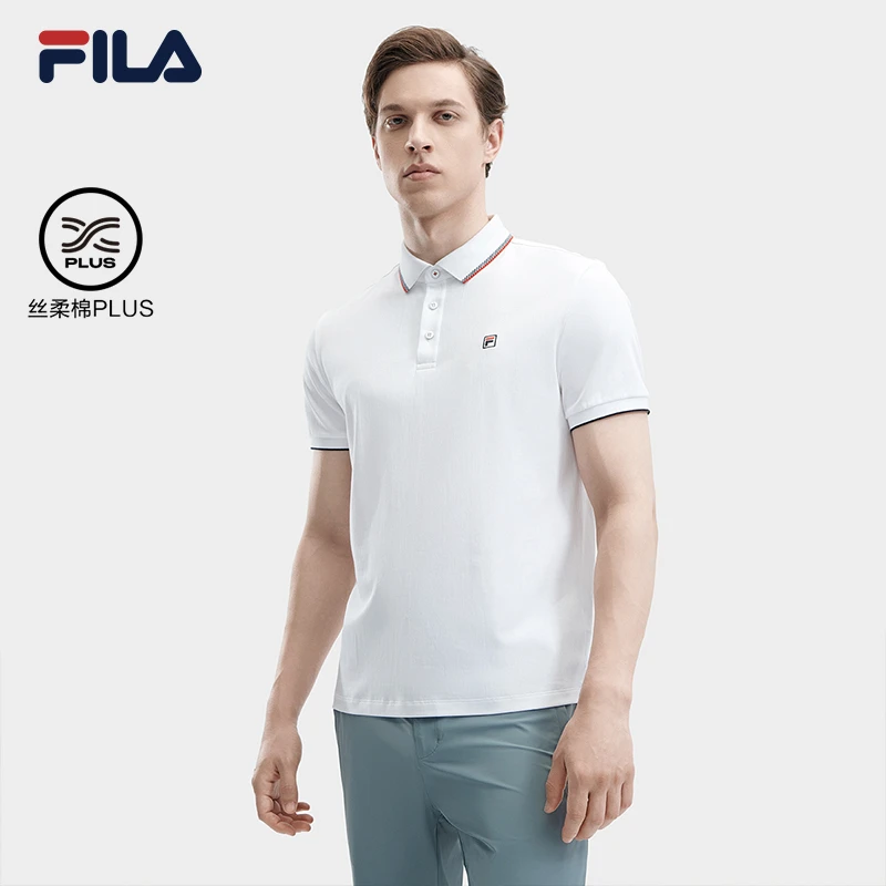 Fila/斐乐【亲肤提花休闲POLO衫】夏季透气时尚百搭短袖F11M421123F