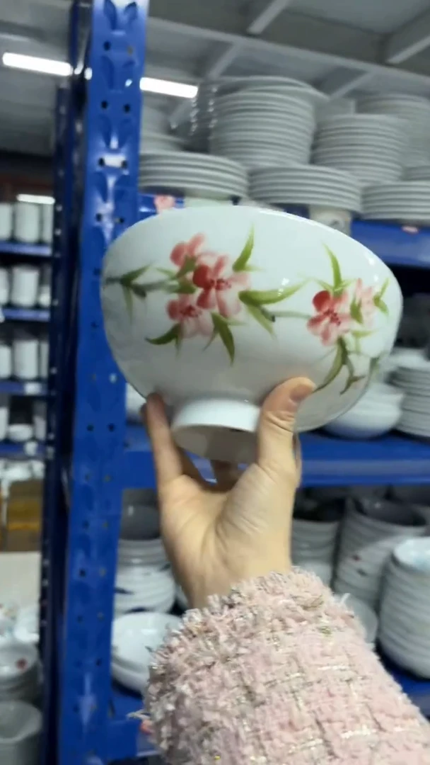 景德镇高温陶瓷食品级手绘釉中彩-桃花大罗汉