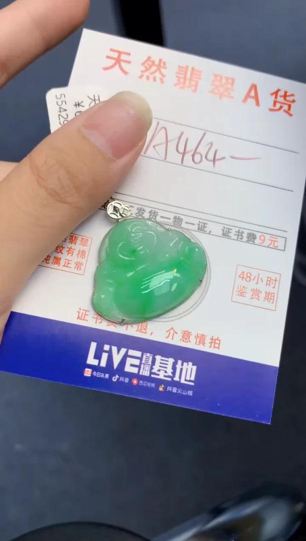 颈饰18K金镶嵌翡翠天然缅甸A货翡翠