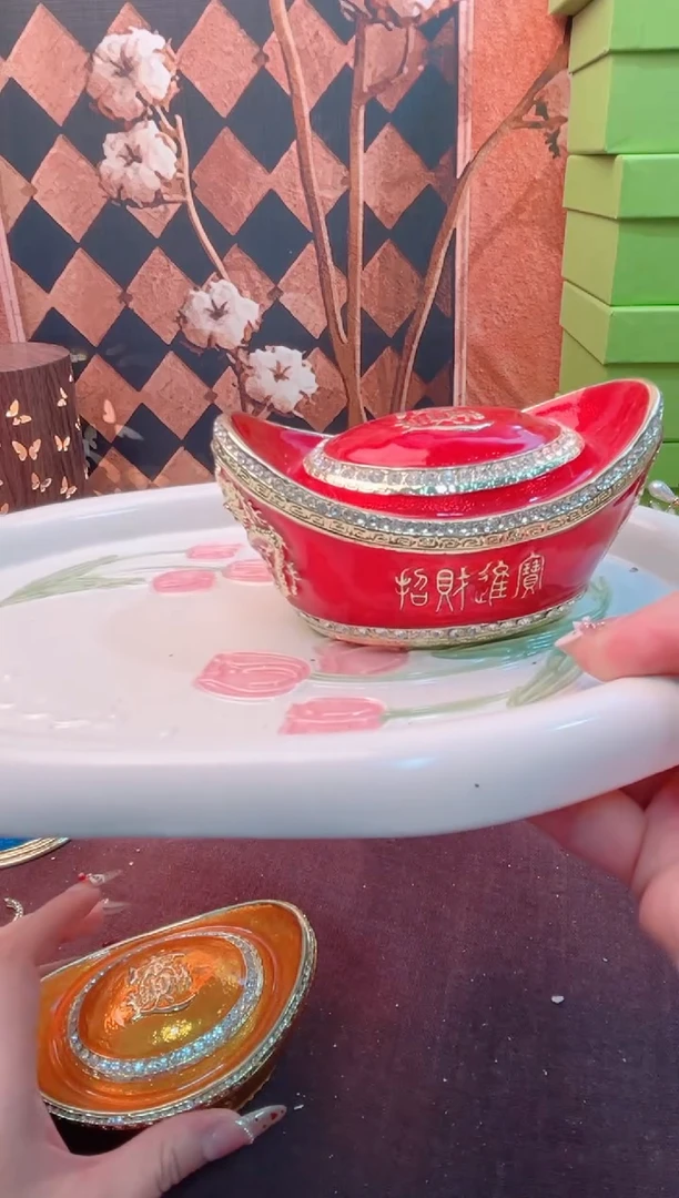 锌合金珐琅彩首饰盒摆件默认微瑕不退不换～