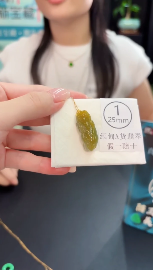 颈饰18K金镶嵌翡翠 缅料A货/支持复检/一件