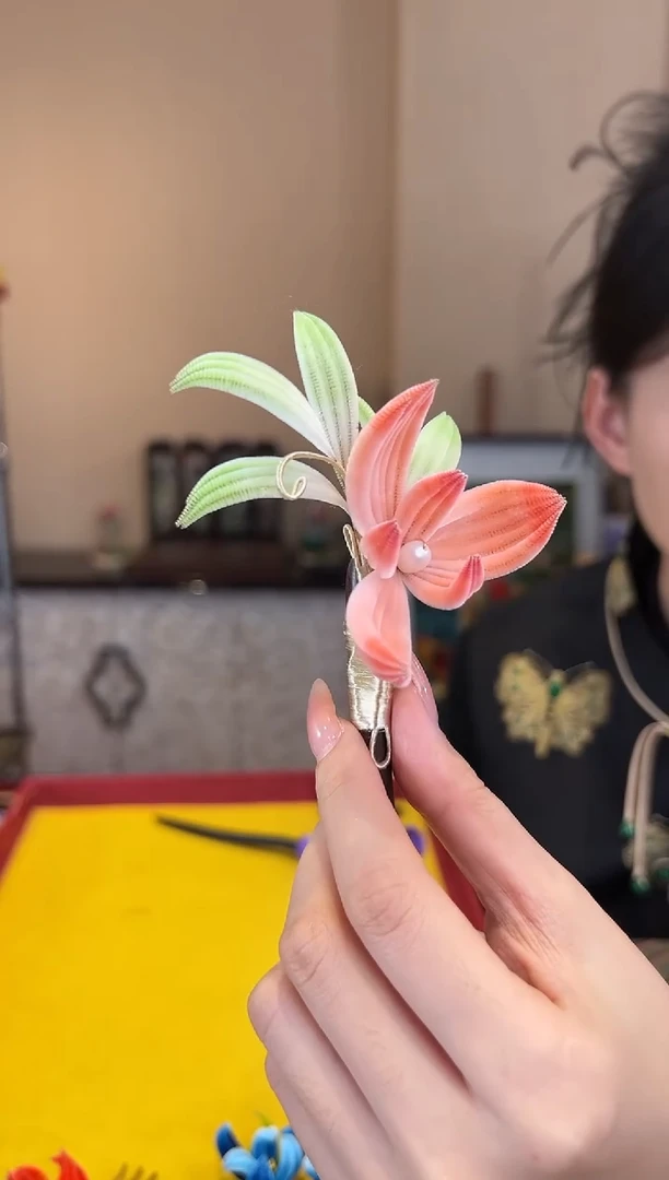 刺绣非遗绒花（发饰）